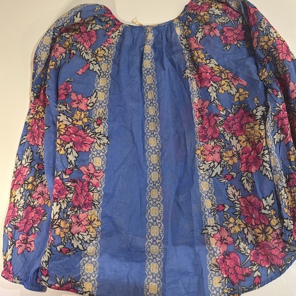 NWOT - Free People Elena Floral Print Top, Women’s. Size: L, blue. Boho. - Picture 7 of 7